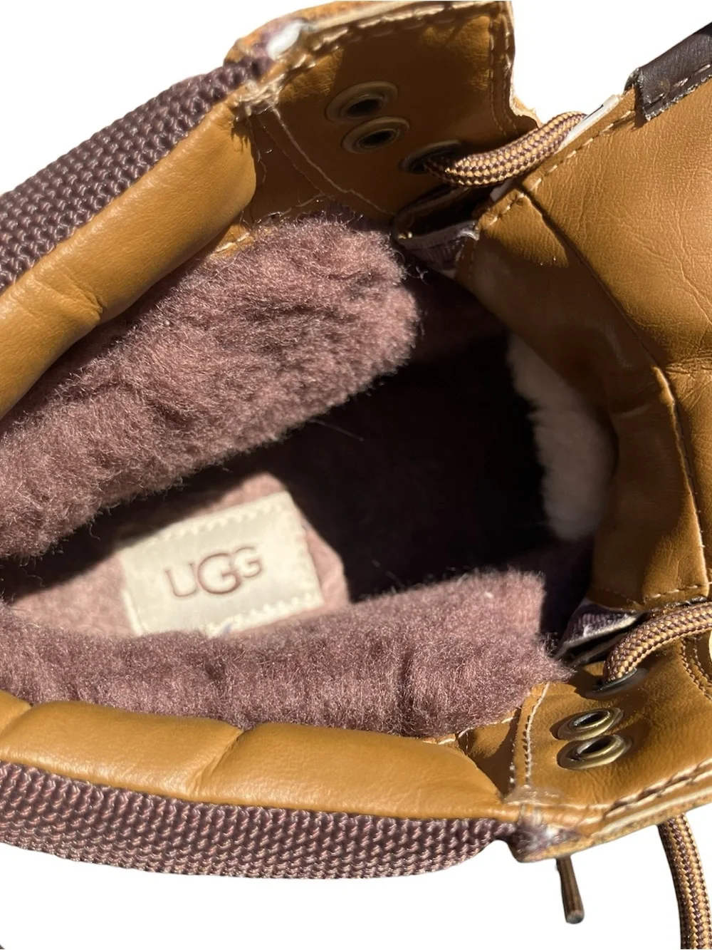 UGG Seton TL Boots Mens Chukka Lace Fleece Shearling Tan Leather Chestnut 9.5